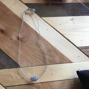 Silver kendra Scott druzy quartz